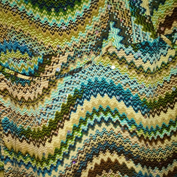 DRESS BARN colorful adjustable sparkly tie top size XL - Picture 3 of 7